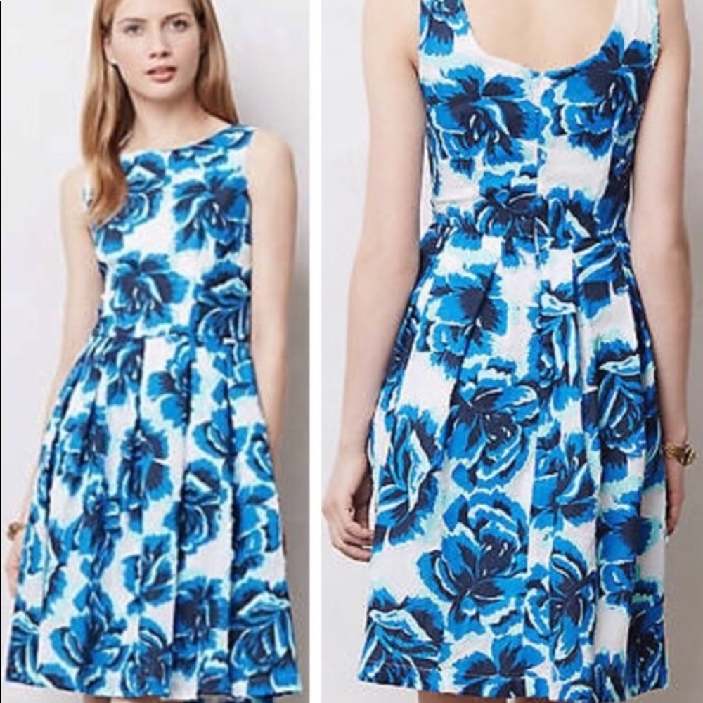 Anthropologie “Porridge” brand blue floral dress